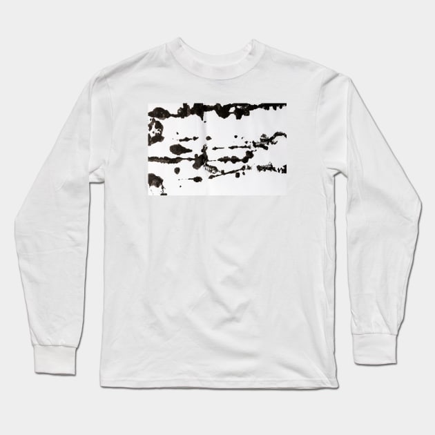 Black Ink Splatter Long Sleeve T-Shirt by textural